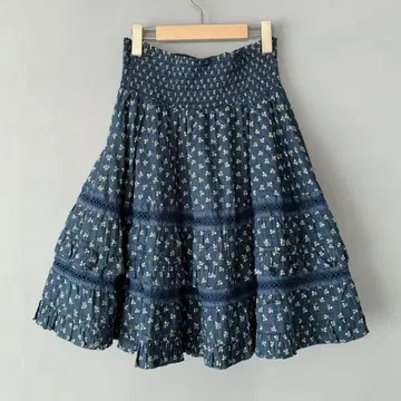 랄프 로렌 90년대 인디고 프릴 스커트 S Ralph Lauren