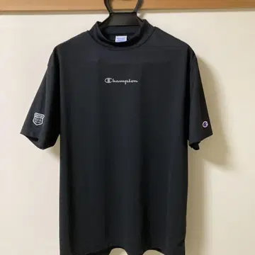 챔피온 골프 모크넥 반팔 T XL 사이즈 블랙 남성용 골프웨어