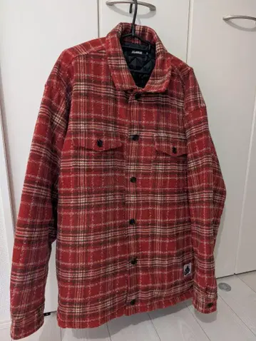 XLARGE 빨간색 계열 체크 퀼팅 셔츠 재킷 XL