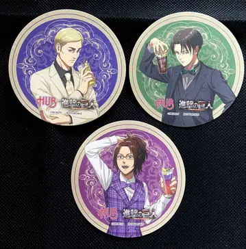 진격의 거인 HUB 특전 코스터 엘빈 리바이 한지