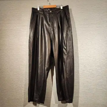 타케오 키쿠치 에코 레더 와이드 팬츠