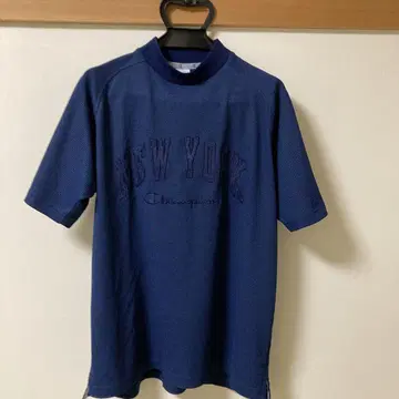 챔피언 골프 네이비 반팔 모크넥 골프 티셔츠 X L