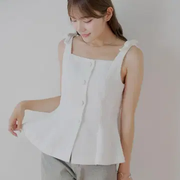 chico 프론트 버튼 트위드 페플럼 베스트