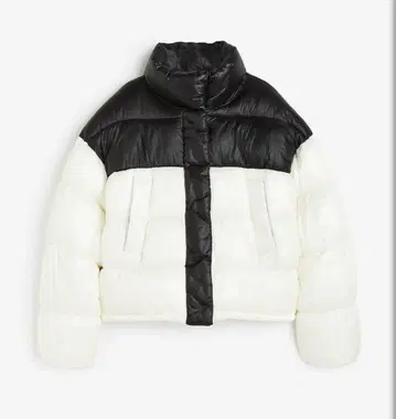 다운 재킷 H&M 투톤 컬러 다운 재킷 한국 겨울용