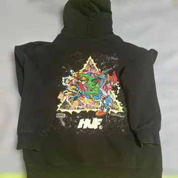HUF MARVEL 콜라보레이션 후드 집업 블랙