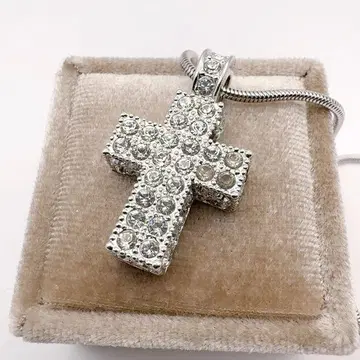 스와로브스키 목걸이 십자가 크로스 묵주 실버 크리스탈