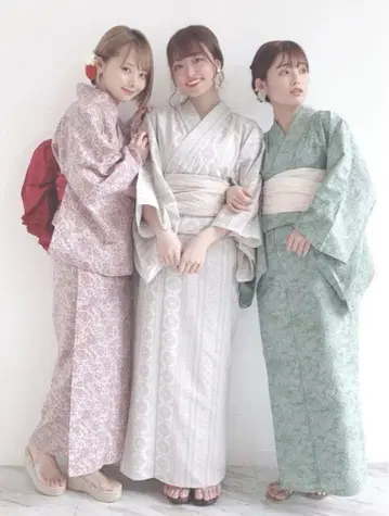 VANNIE U 일본풍 레트로 유카타 크림 레이스 걸리시