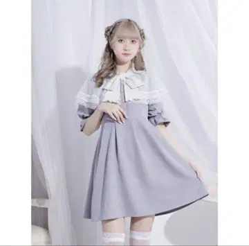 NOEMIE 5분 소매 더블 크로스 케이프 원피스
