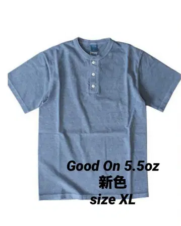 새상품 [ 신색 수국 ] 굿온 5.5oz 헨리넥 T셔츠 XL