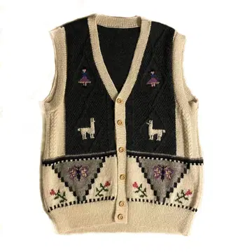 70s~ Vintage Handmade Ethnic Alpaca Vest