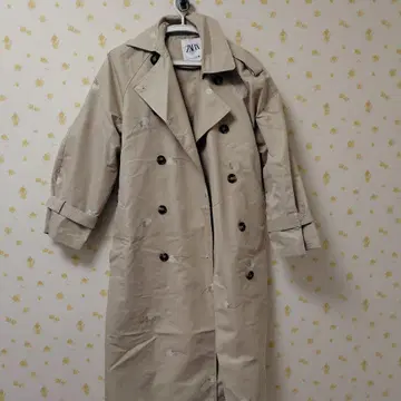 ZARA 자수 베이지 롱 코트