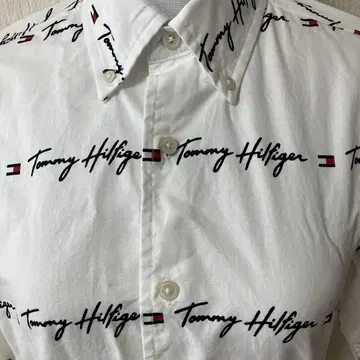 Tommy Hilfiger 로고 프린트 긴팔 셔츠