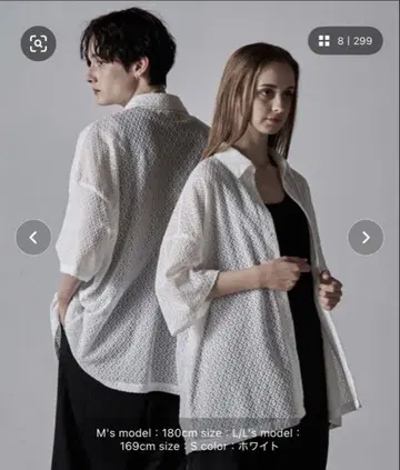 [ CLEL ] 루즈 반팔 레이스 셔츠 화이트 S