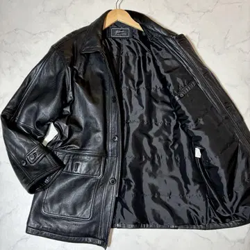 새상품급 VINTAGE 램 가죽 카 코트 자켓 블랙 XL 상당