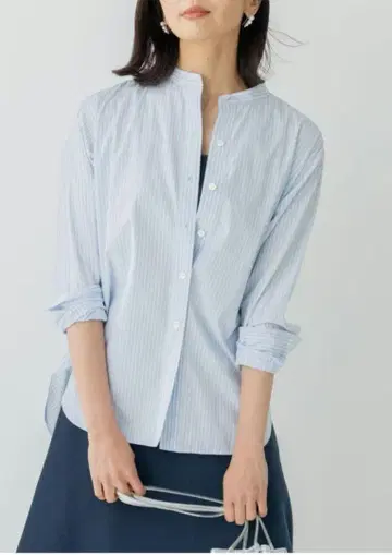 23구 CANCLINI 밴드 카라 셔츠 빅 사이즈 44