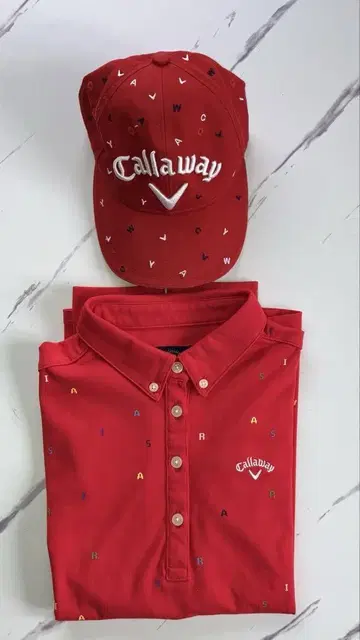 캘러웨이 여성용 긴팔 피케 셔츠 & 캡 사이즈 L