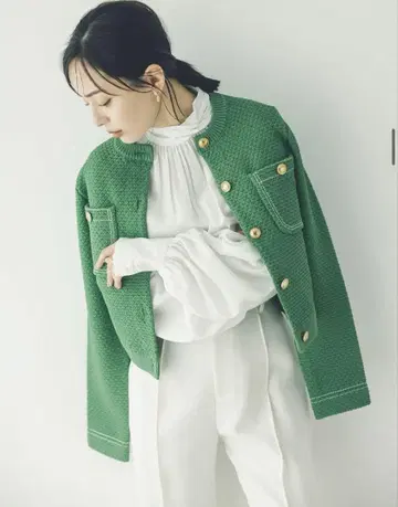 아뉴앙스 anuans 노카라 니트 자켓