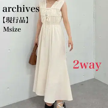 [ 2025 SS ] archive 2way 파이핑 개더 민소매 원피스
