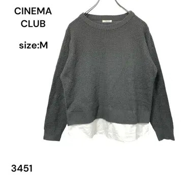 시네마클럽 CINEMA CLUB 니트 셔츠 상의 긴팔 M