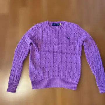 Polo Ralph Lauren 보라색 케이블 니트 스웨터
