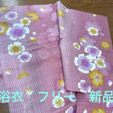 유카타 여성용 벚꽃 핑크 불꽃놀이 여름 기모노 새상품