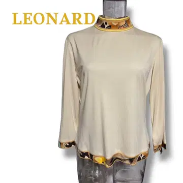 LEONARD 캉캉 소재 긴팔 하이넥 셔츠 티셔츠