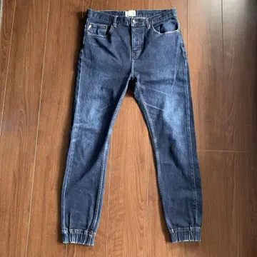 AFENDS 다크 블루 데님 리브 밑단 허리 30