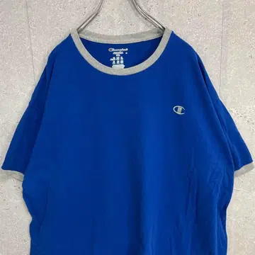 챔피온 링거 블루 자수 로고 오버 사이즈 티셔츠 2XL