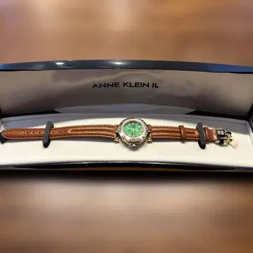 미사용 새상품 ANNE KLEIN II 그린 가죽 손목시계