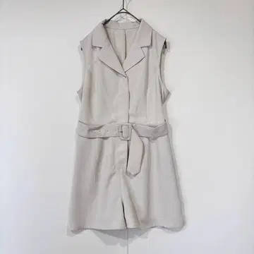 셰리미 (F) 슬리브리스 콤비네존 올인원 버튼 벨트