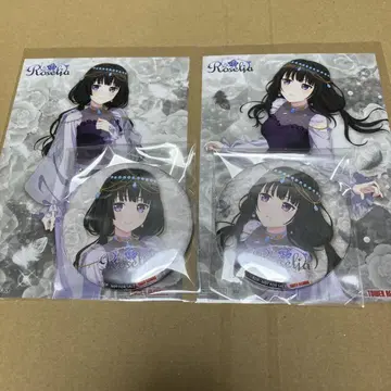 Roselia 타워레코드 특전 시로카네 린코 캔뱃지 + 브로마이드 2종