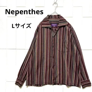 새상품급 Nepenthes 네펜데스 와이드 컬러 스트라이프 셔츠 L