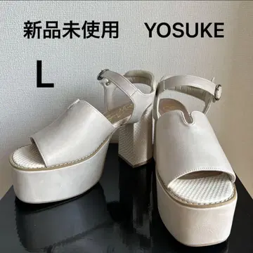 [미사용 새상품] YOSUKE 통굽 샌들 L 아이보리