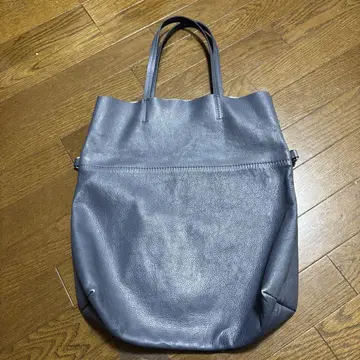 블루 가죽 토트백