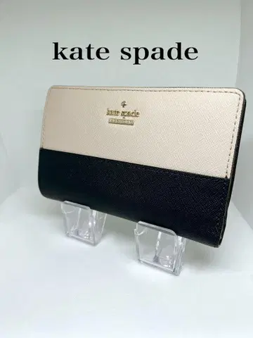 새상품급 kate spade 반지갑 바이컬러 베이지/블랙
