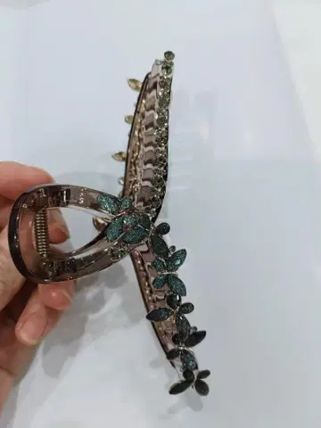 잎 디자인 헤어 클립 중형