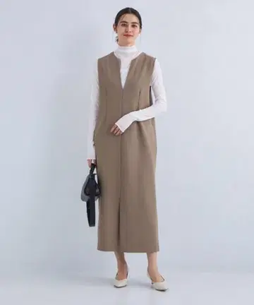 24ss 그린 라벨 릴랙싱 조젯 오버롤 스커트 모카