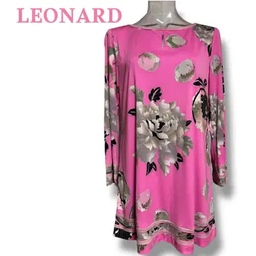 *LEONARD* 캉캉 소재 긴팔 튜닉 핑크