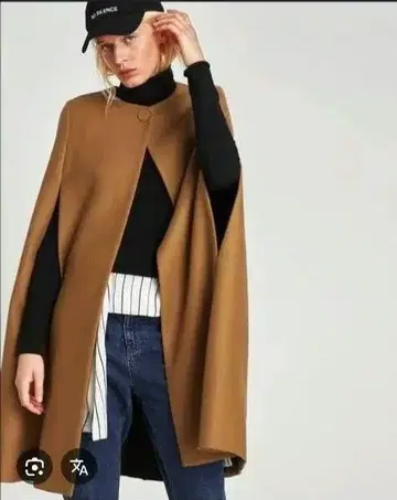 [새상품급] ZARA 자라 우먼 롱 케이프 코트 판초 카멜 S 상당