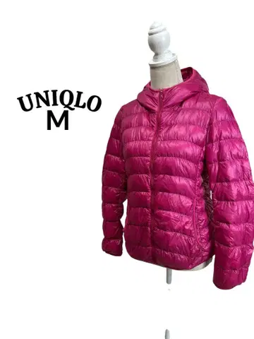 UNIQLO M 후드 핑크 다운 자켓