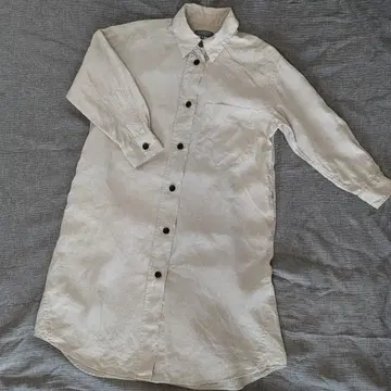 MARGARET HOWELL 린넨 셔츠 원피스 긴팔 24SS