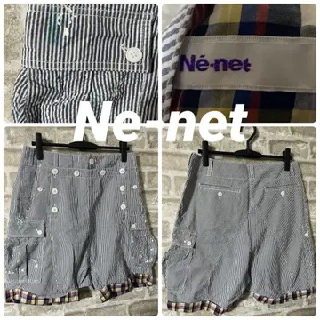 Ne-net 여성용 L 3 숏팬츠 사루엘 스트라이프 네넷