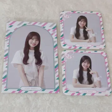 무카이 이토하 사쿠라자카46 카페 오리지널 코스터 x 2 & 엽서