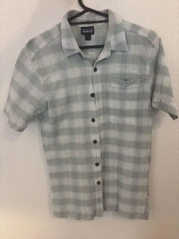 patagonia XS 반팔 셔츠 그레이 계열 체크 무늬