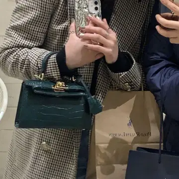 nombre impair 백 카키 크로커다일 그린 ZARA 가죽