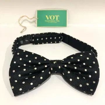 VOT 블랙 화이트 도트 보타이 웨딩 남성용 나비 넥타이
