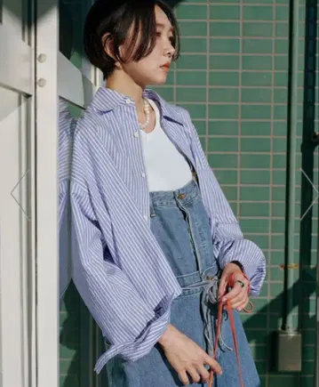 FREAK'S STORE 멀티 스트라이프 숏 셔츠 25SS