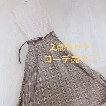 코디 판매! 슬리브리스 니트 롱 스커트