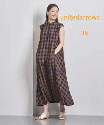 [ 새상품급 ] UNITED ARROWS 깅엄 체크 슬리브리스 원피스