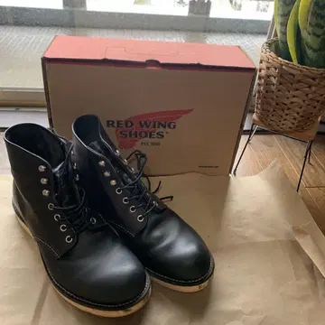 RED WING SHOES 블랙 가죽 부츠
